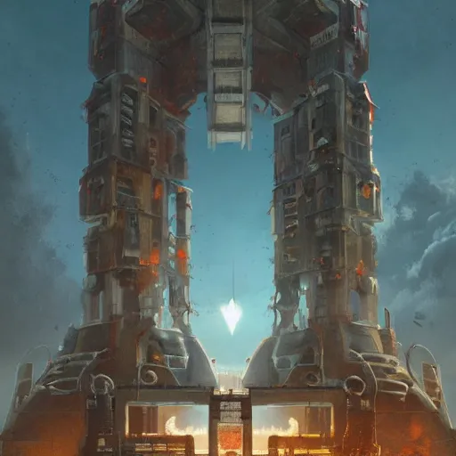 Prompt: an atomic nuclear fission temple by greg rutkowski and ross tran