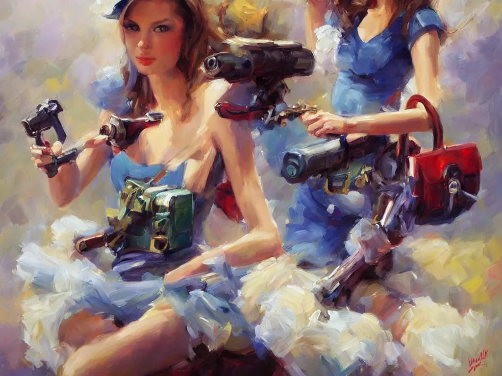 Image similar to lock and load, painting by Vladimir Volegov