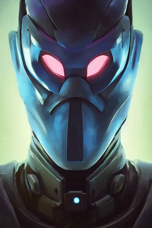 Image similar to epic mask helmet robot ninja portrait stylized as fornite style game design fanart by concept artist gervasio canda, behance hd by jesper ejsing, by rhads, makoto shinkai and lois van baarle, ilya kuvshinov, rossdraws global illumination radiating a glowing aura global illumination ray tracing hdr render in unreal engine 5