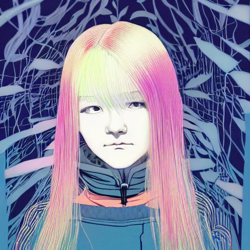 Image similar to a portrait of porter robinson blonde by inio asano, beeple and james jean, chiho aoshima color scheme