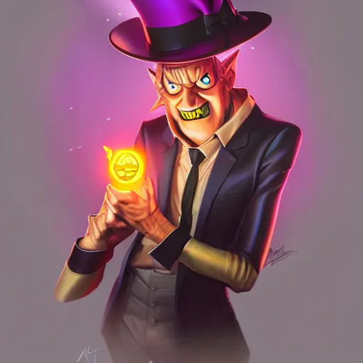 Image similar to bill cipher from gravity falls by artgerm