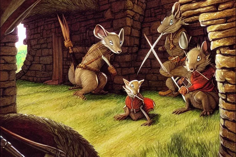 Prompt: a scene from redwall by brian jacques, detailed, fantasy concept art