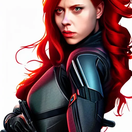 Prompt: Robert Downey Jr is Black Widow, hyperdetailed, artstation, cgsociety, 8k