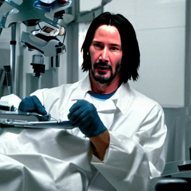 Image similar to keanu reeves preforming surgery