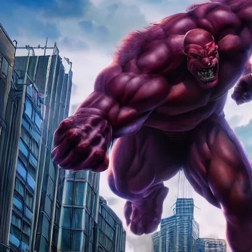 Image similar to x-men beast terrorizes city, hyper realistic, epic detail, thick outline, masterpiece, trending on artstation, 8k