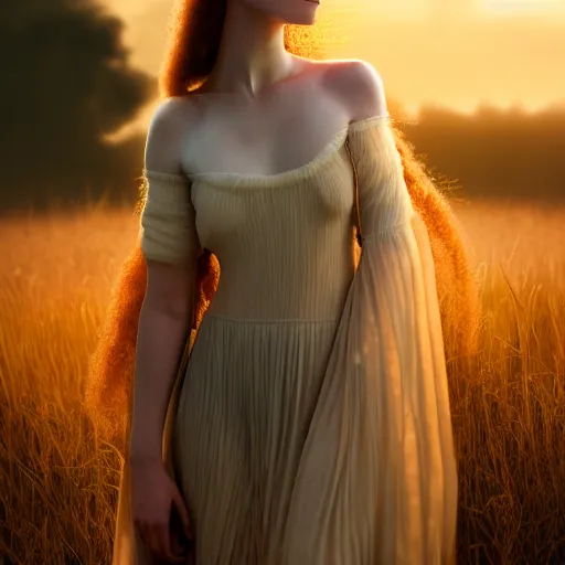 Image similar to photographic portrait of a stunningly beautiful renaissance scottish female in soft dreamy light at sunset, contemporary fashion shoot, by edward robert hughes, annie leibovitz and steve mccurry, david lazar, jimmy nelsson, breathtaking, 8 k resolution, extremely detailed, beautiful, establishing shot, artistic, hyperrealistic, beautiful face, octane render