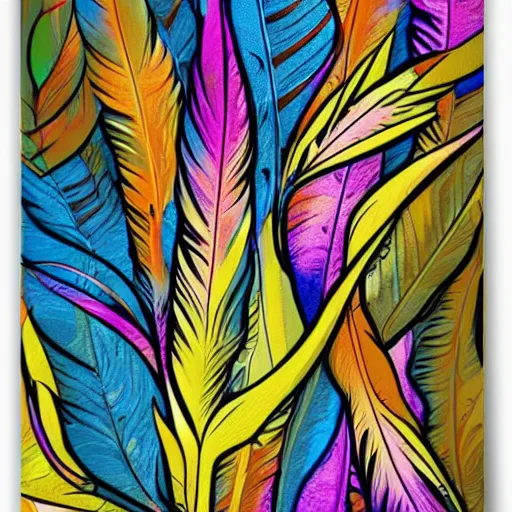 Image similar to abstract feathers, art style by Sandra Pelser, pop art nouveau