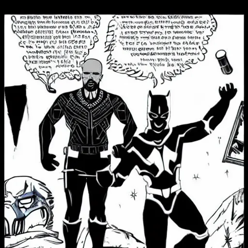 Prompt: walter white and black panther