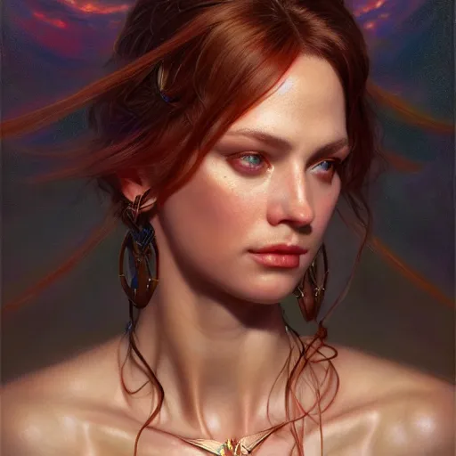 Image similar to muse by donato giancola, fantasy, photorealistic, octane render, unreal engine, dynamic lighting, cute face, beautiful girl, beautiful, wlop, cute, perfect factions, perfect woman, trending on artstation, poster, volumetric lighting, very detailed faces, 4 k, award winning