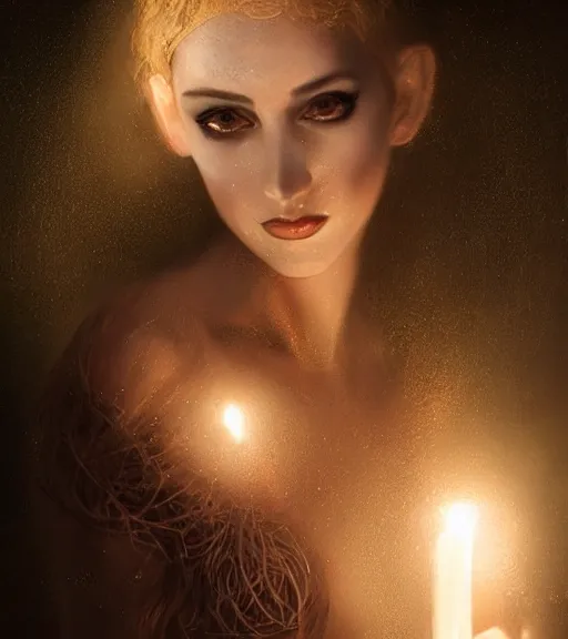 Prompt: lightpainting, diffuse lightpainting, intricate wiccan facial lightpainting, elegant light, highly detailed, lifelike, photorealistic, artstation, concept art, smooth, sharp focus, art by john collier, artem demura, michael bosanko