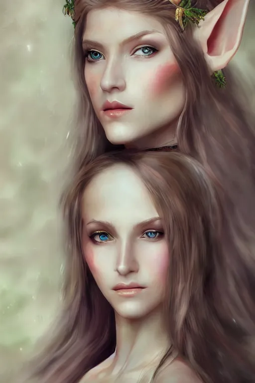 Prompt: beautiful female elf royalty, digital art, 8k, character, realistic, portrait, photorealism, japan watercolour, masterpiece art