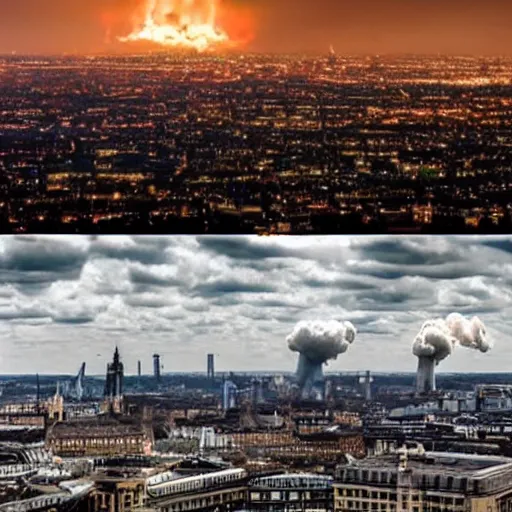 Image similar to Photo of a Mushroom cloud over London