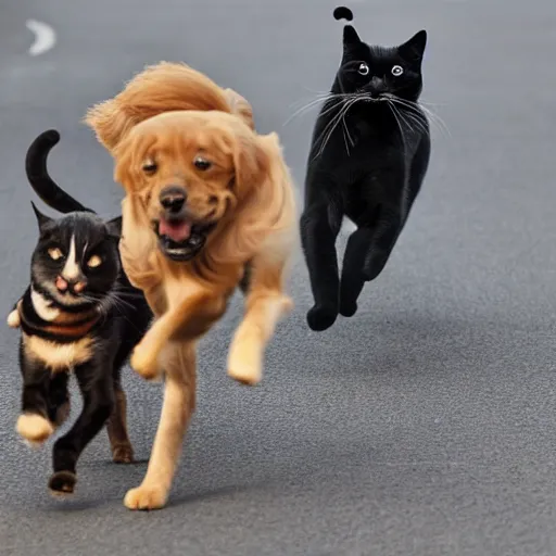 Image similar to cats and dogs race