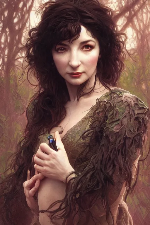 Prompt: painting of kate bush, ultra realistic, sharp details, sensual, subsurface scattering, intricate details, warm lighting, beautiful features, highly detailed, photorealistic, octane render, 8 k, unreal engine, art by artgerm and greg rutkowski and alphonse mucha