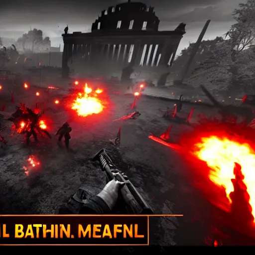 Image similar to battle of berlin in hell let loose, screenshot, unreal engine, gameplay, in - game
