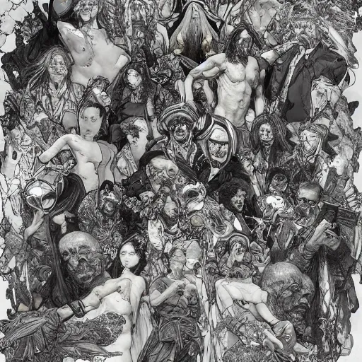 Image similar to yoji shinkawa apophasis shintaro kago apophasis hyperrealism alphonse mucha yoji shinkawa greg rutowski gustave dore gustave dore gustave dore astronaut deity of death and disaster psychedelic deepdream