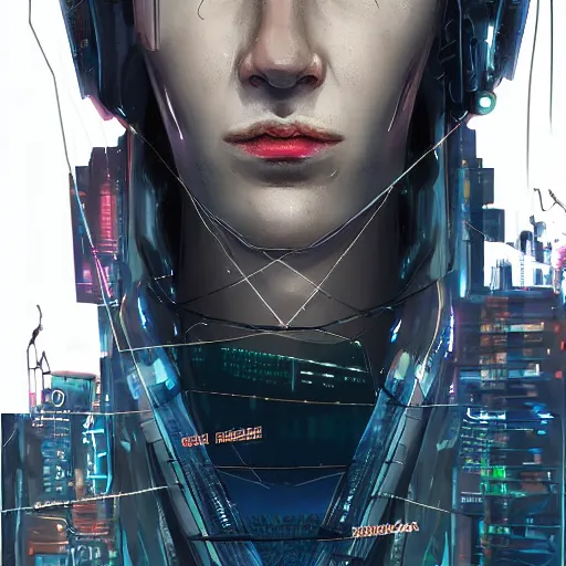 Image similar to cyberpunk character portrait