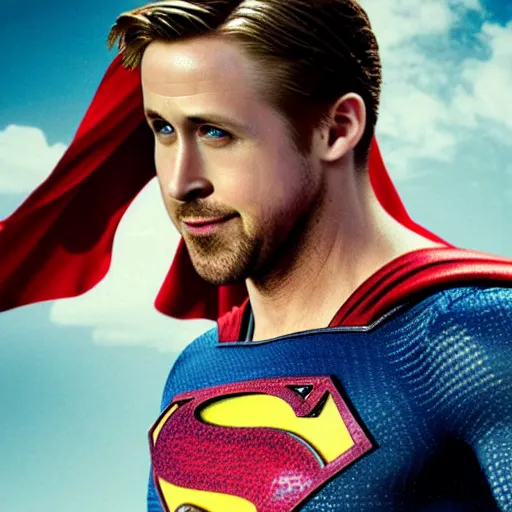 Image similar to ryan gosling as superman