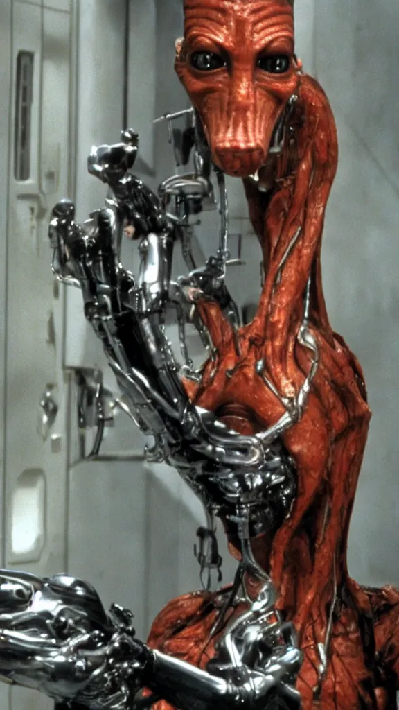 Image similar to jar jar binks as the terminator t - 1 0 0 0