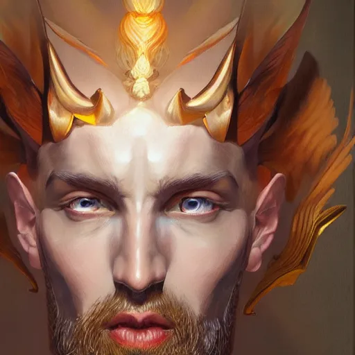 Image similar to Dramatic portraiture of Namenlos, the Cepheid god of lost things, gouache on canvas, trending on ArtStation, by Viktor Vasetnov and ArtGerm, luminism