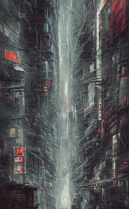 Image similar to an digital art of cyberpunk storm that destroys new york city in style of zdislaw beksinski