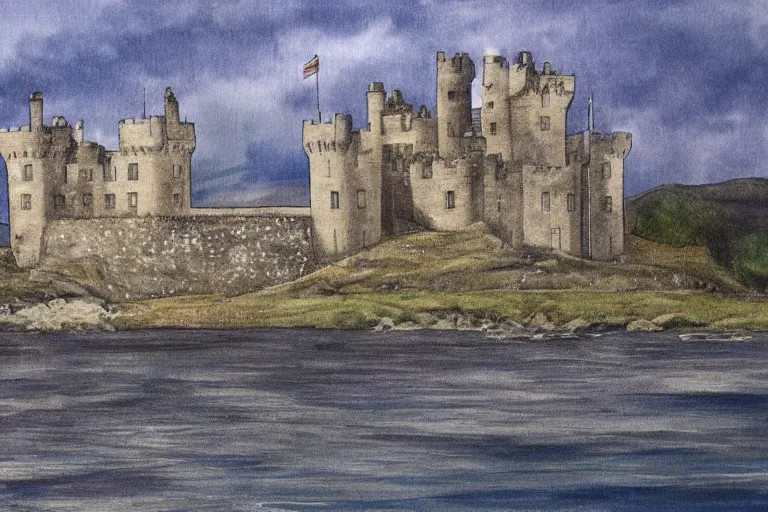 Prompt: scotish castle, by ovocean