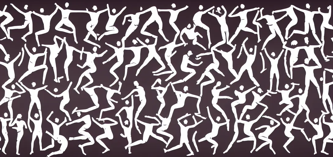 Image similar to multiple close interacting human figures as olympic icons, limbs scattered, explosions, splotches, concept art, illustration, transparency, sss, occlusion, high contrast, very long shadows, on white