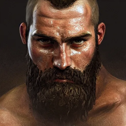 Prompt: portrait of a rugged ranger, muscular, upper body, hairy torso, detaileddetaileddetailed handshandshandshands, D&D, fantasy, barebarebarebare thighsthighsthighs intricate, elegant, highly detailed, digital painting, artstation, concept art, smooth, sharp focus, illustration, art by wlop