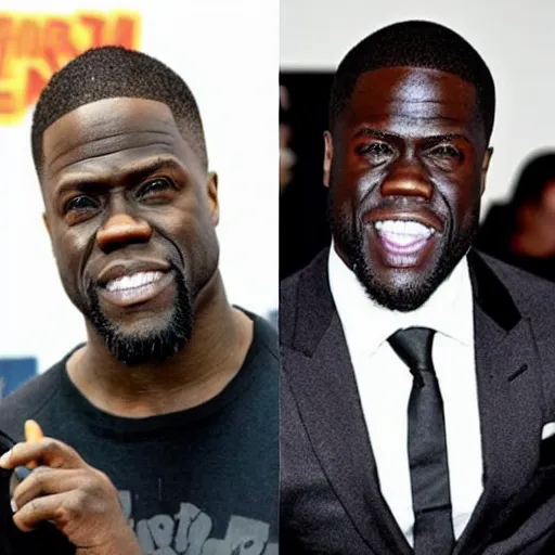 Image similar to kevin hart in the style of tim burton