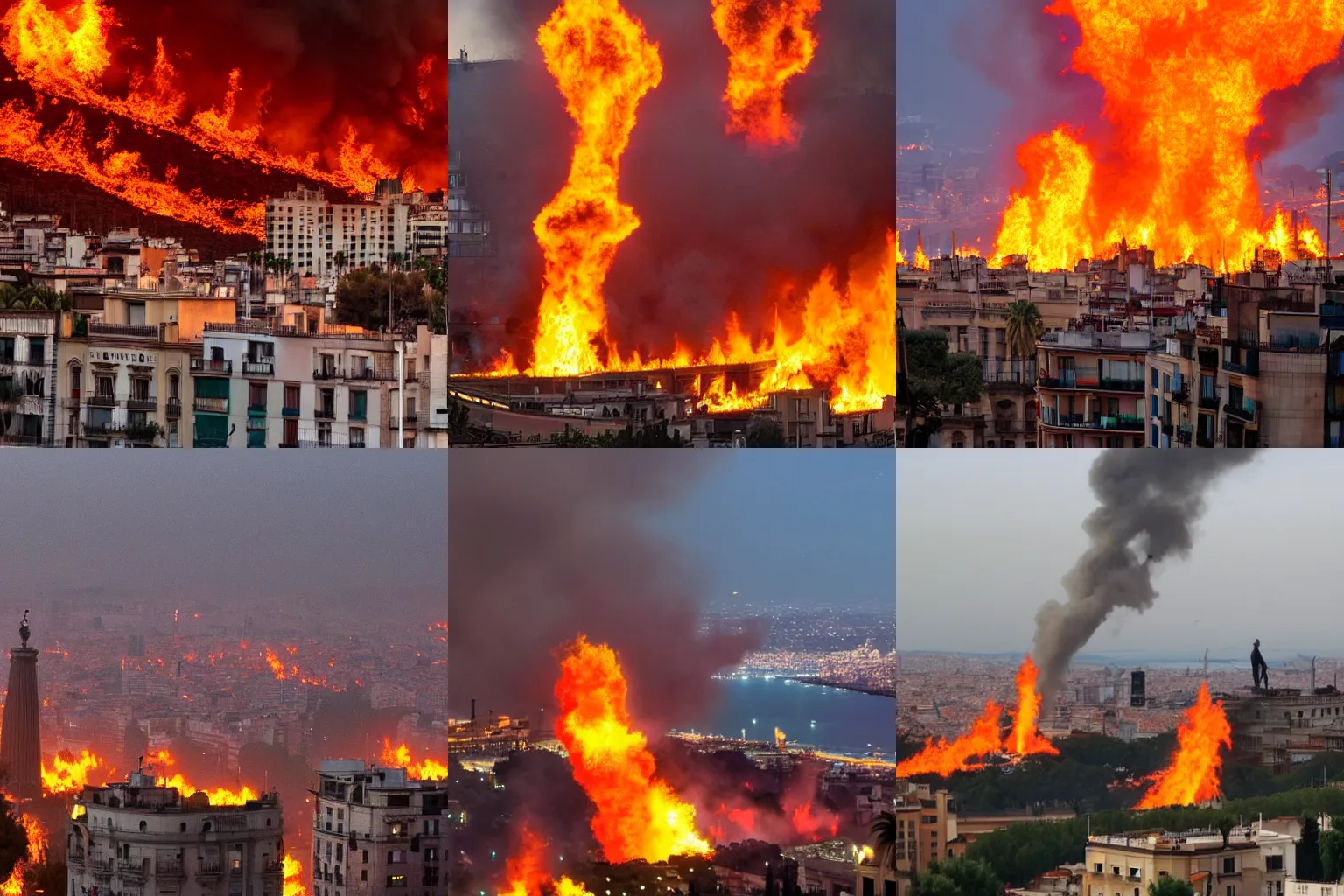 Prompt: barcelona in flames