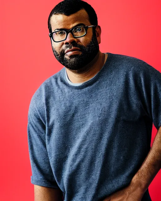 Image similar to A portrait of Jordan Peele, highly detailed, trending on artstation, bokeh, 90mm, f/1.4