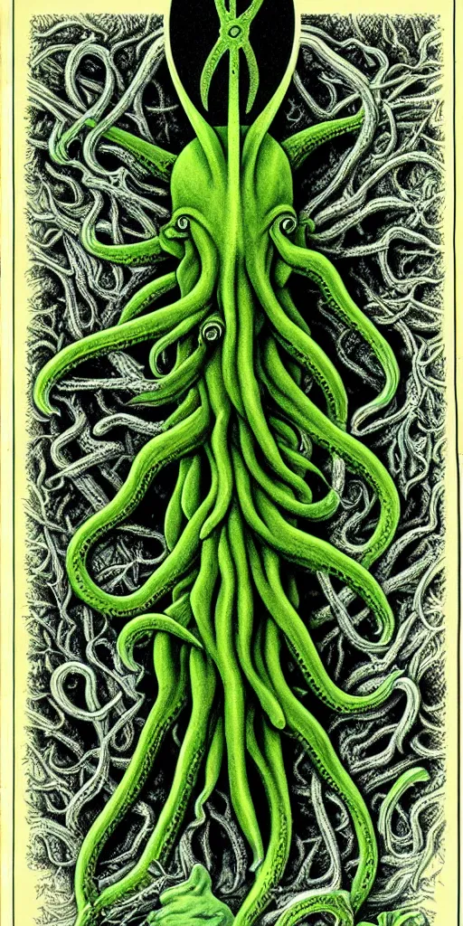 Prompt: cthulhu cross section scientific illustration biology book, highly detailed