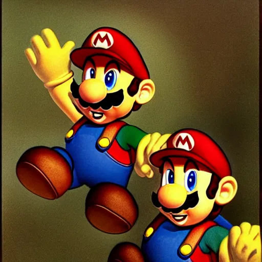 Prompt: super Mario Bros by Salvator Rosa