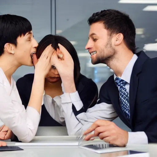 Image similar to employees eating each others at meeting room
