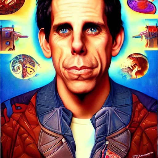 Image similar to ben stiller portrait, Pixar style, by Tristan Eaton Stanley Artgerm and Tom Bagshaw.