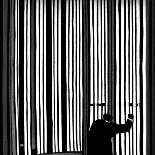 Prompt: Venetian blind man