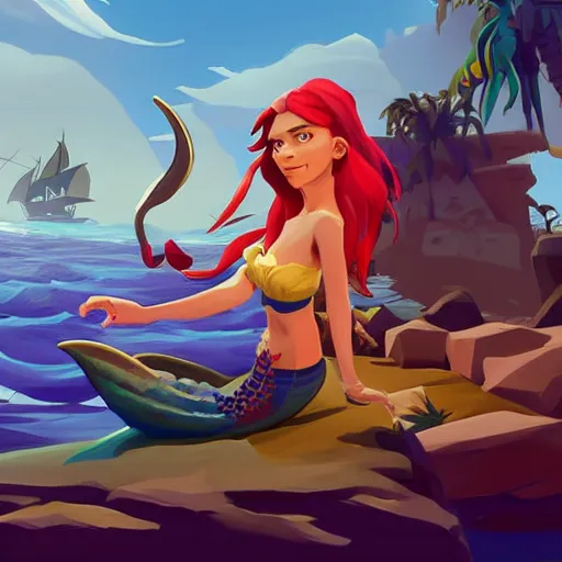 Prompt: painting jack the pirate mermaid on sea of thieves game avatar hero smooth face median photoshop filter cutout vector behance hd by jesper ejsing, by rhads, makoto shinkai and lois van baarle, ilya kuvshinov, rossdraws, illustration, art by ilya kuvshinov and gustav klimt