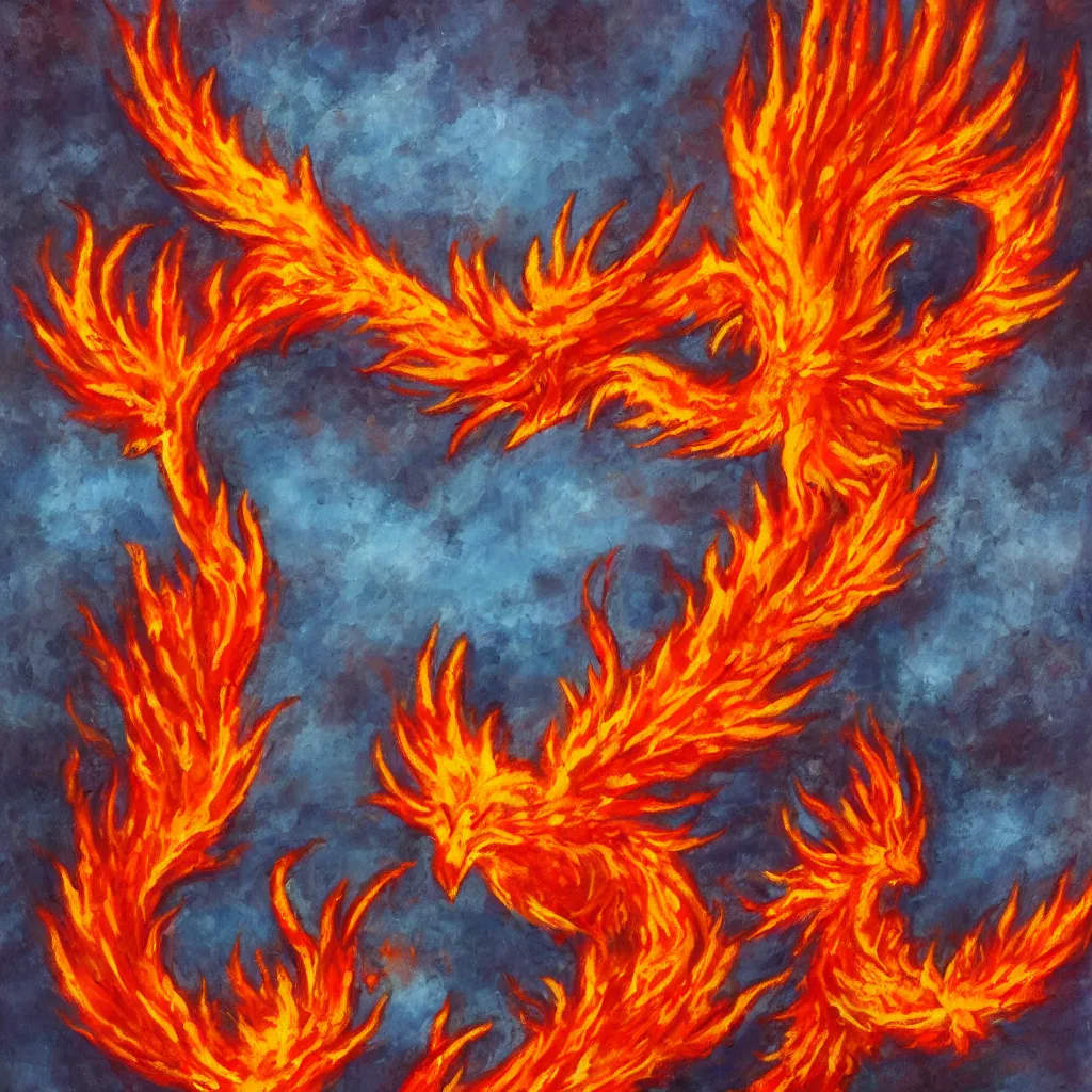 Image similar to A fiery phoenix rising