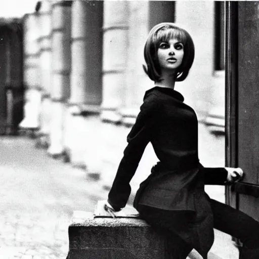 Image similar to photograph of a stylish young russian woman in 1 9 6 4 moscow