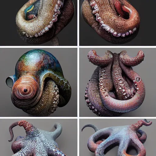 Prompt: hyperrealistic mixed media realistic sculpture of danny devito cephalopod, stunning 3 d render inspired art by xiang duan and thomas eakes, perfect facial symmetry, hyper realistic texture, realistic, highly detailed attributes and atmosphere, dim volumetric cinematic lighting, 8 k octane detailed render, post - processing, masterpiece,