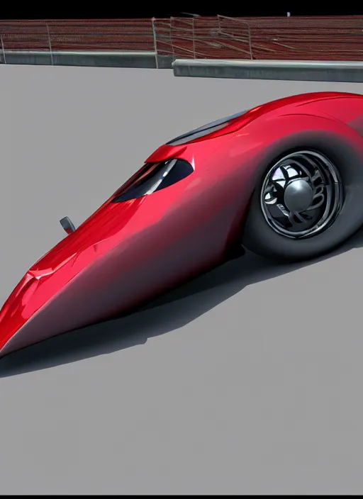 Image similar to 3 d render of spherical rolling vehicle for racing game. unreal engine.