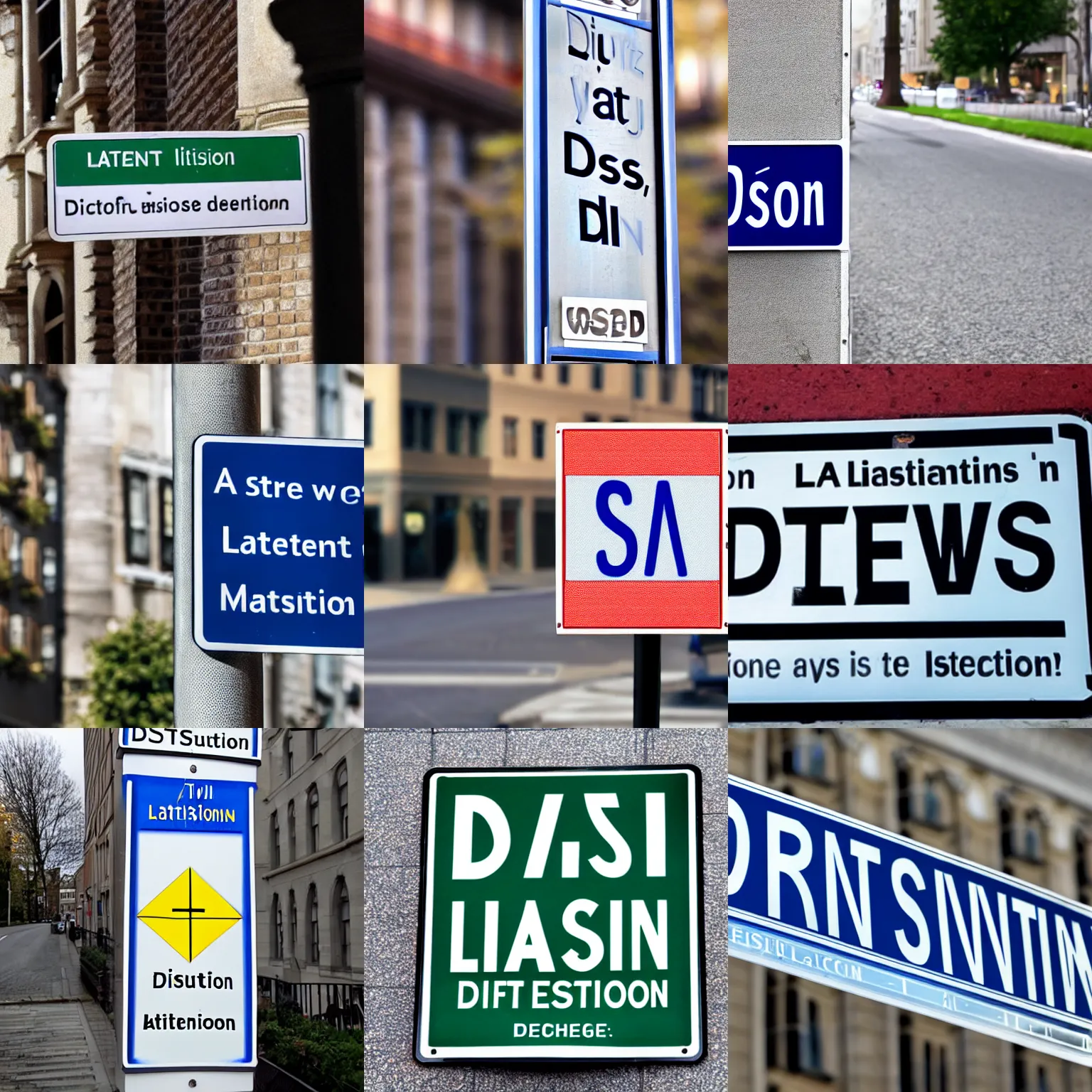 Image similar to a street sign that reads latent diffusion