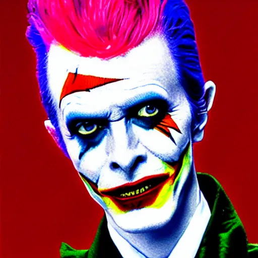 Image similar to david bowie as the joker