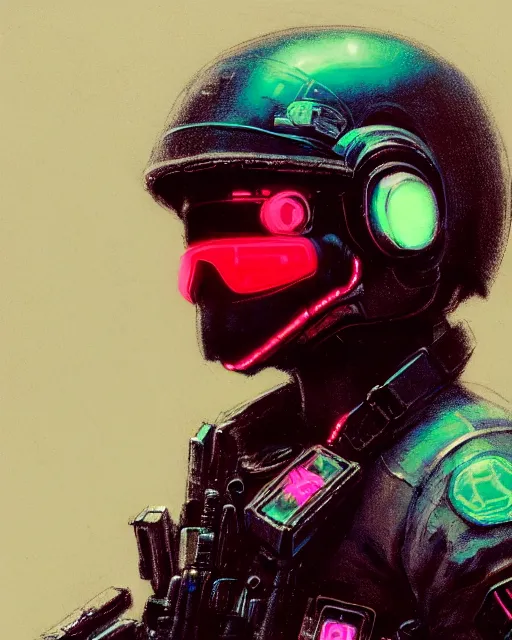 Prompt: detailed neon female swat officer sitting in a fighter jet, cyberpunk futuristic, neon, reflective puffy coat, decorated with traditional japanese by ismail inceoglu dragan bibin hans thoma greg rutkowski alexandros pyromallis nekro rene margitte, wide angle, illustrated, perfect face, fine details, realistic shaded, fine - face, pretty face