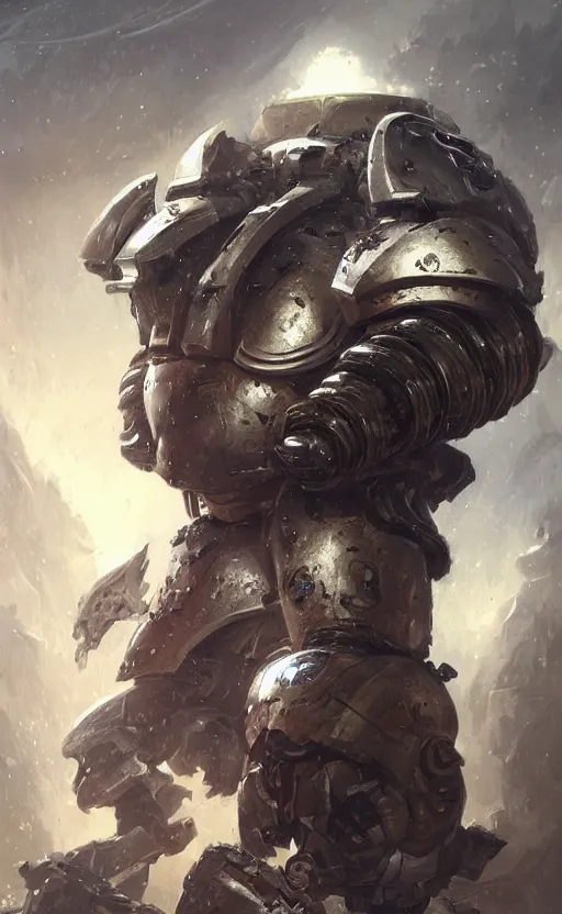 Prompt: portrait of a man with a bushy moustache wearing space marine armor, concept art, warhammer, moustache, fantasy, highly detailed, cinematic lighting, digital painting by greg rutkowski