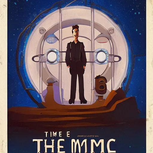 Image similar to The Time machine , movie poster, artwork by Cory Loftis