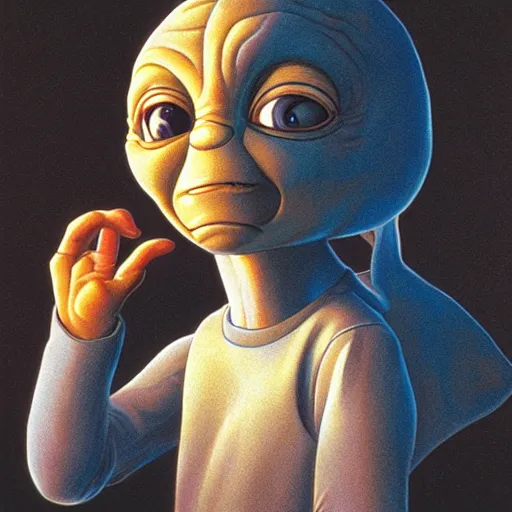 Prompt: e. t the alien ralph mcquarrie