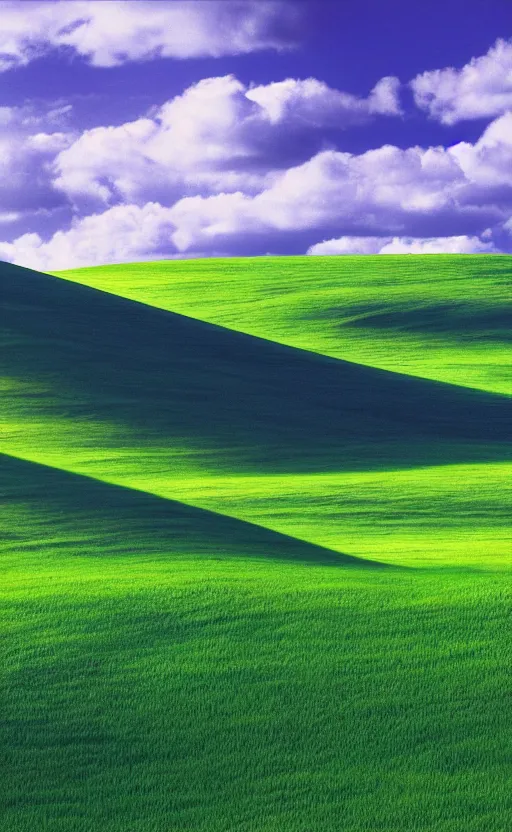 Prompt: windows xp background, phone screenshot, liminal space