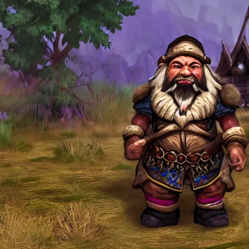 Prompt: Dwarf baron in a gypsy camp