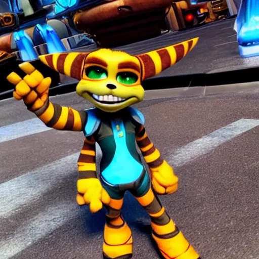 Prompt: ratchet from ratchet and clank in las vegas nevada